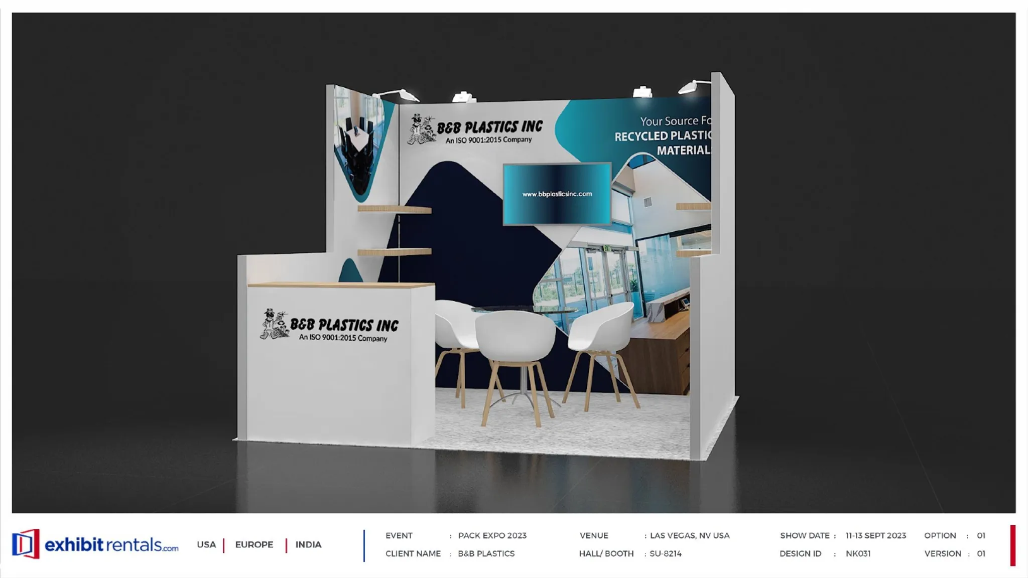 10x10 Inline booth design by Exhibit-Rentals